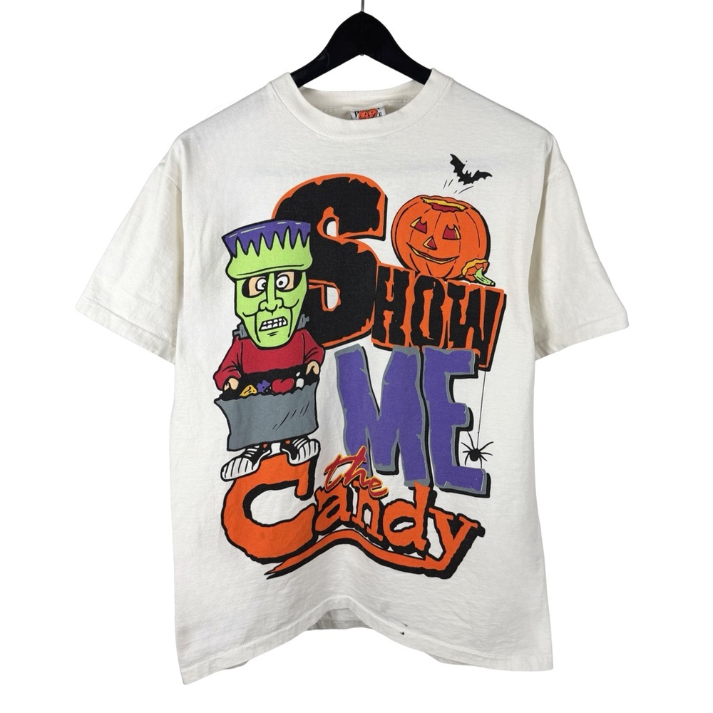 Vintage 90s Happy Halloween Show Me The Candy Scary Shirt Size L